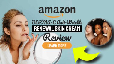 Review Image, with text: "DERMA-E Anti-Wrinkle Renewal Skin Cream Review".