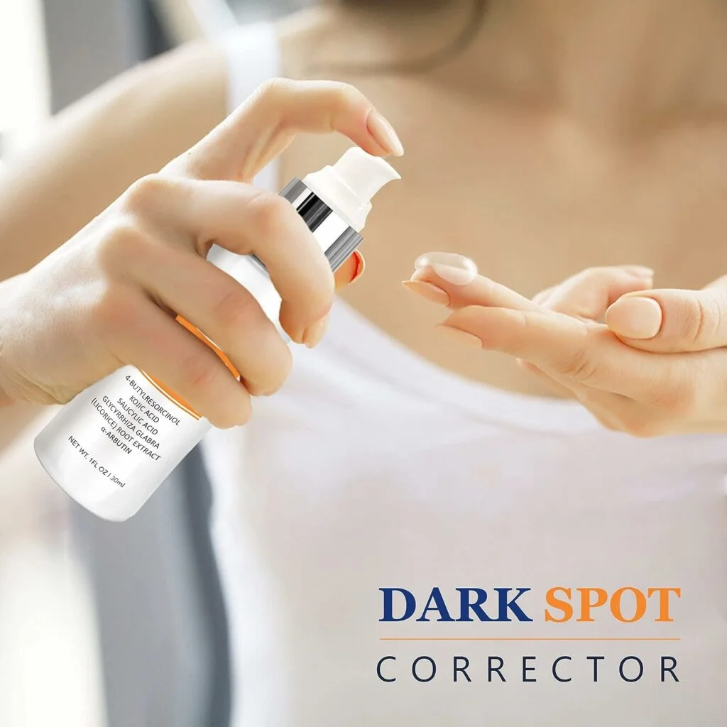 MESANDY Dark Spot Corrector, Dark Spot Remover For Face and Body Serum Formulated with Advanced Ingredient 4-Butylresorcinol, Kojic Acid, Lactic Acid, Salicylic Acid and Licorice Root Extract | Improves Hyperpigmentation, Facial Freckles, Melasma, Brown Spots and Other Stubborn Spots,1.0 Fl.OZ