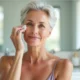 A woman with anti aging cream