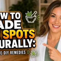 Featured image with text: How to Fade Age Spots Naturally Simple DIY Remedies.