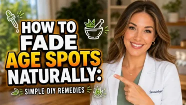 Featured image with text: How to Fade Age Spots Naturally Simple DIY Remedies.