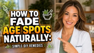 Featured image with text: How to Fade Age Spots Naturally Simple DIY Remedies.